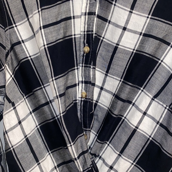 Abercrombie & Fitch Medium Black White Plaid Button Up Dress - Picture 4 of 12
